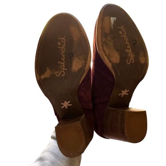 Splendid Lakota Leather Suede Chunky Heel Ankle Booties 10 - Picture 9 of 11